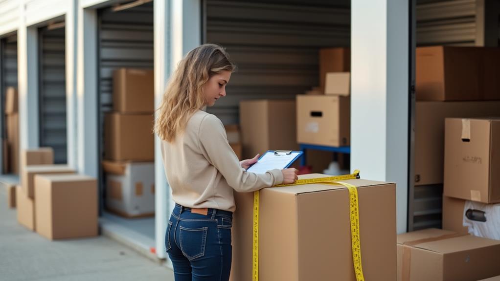 A woman managing the storage units